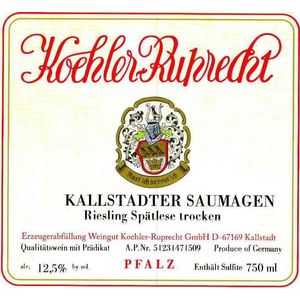 2018 Koehler-Ruprecht, Kallstadter Saumagen Riesling Spatlese Trocken, Pfalz 6x75cl
