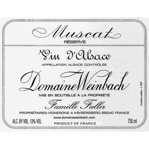 2021 Domaine Weinbach, Muscat Reserve 6x75cl