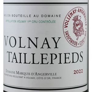 2022 Domaine Marquis d'Angerville, Volnay Premier Cru, Taillepieds 6x75cl