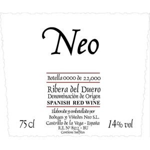 2009 Bodegas Neo, Ribera del Duero, Neo 6x75cl