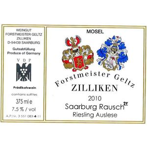 2010 Forstmeister Geltz Zilliken, Saarburger Rausch Riesling Auslese GK Nr4, Mosel 6x75cl