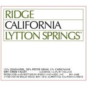 2008 Ridge, California Lytton Springs, Dry Creek Valley 12x75cl