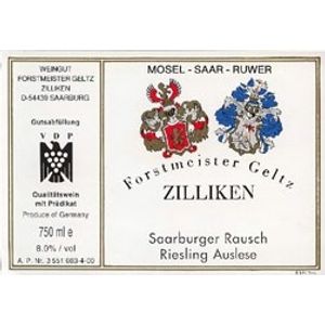 2014 Forstmeister Geltz Zilliken, Saarburger Rausch Riesling Auslese Versteigerung, Mosel 6x75cl