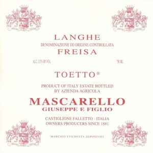 2016 Giuseppe Mascarello e Figlio, Langhe, Freisa Toetto 12x75cl