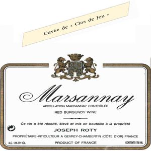 2019 Joseph Roty, Marsannay, Le Clos de Jeu 12x75cl