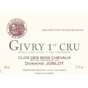 2022 Domaine Joblot, Givry Premier Cru, Les Bois Chevaux 6x75cl