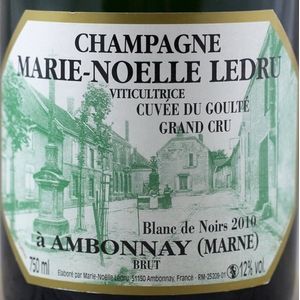 2010 Marie Noelle Ledru, Cuvee Goulte Blanc de Noirs Brut Grand Cru 6x75cl