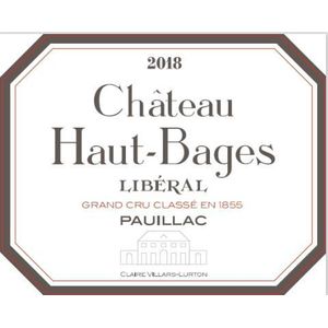 2018 Chateau Haut-Bages Liberal 5eme Cru Classe, Pauillac 12x75cl