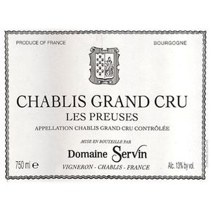 2021 Domaine Servin, Chablis Grand Cru, Preuses 12x75cl