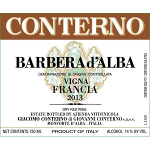 2013 Giacomo Conterno, Barbera d'Alba, Francia 12x75cl