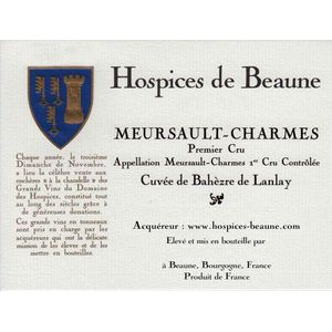 2022 Hospices de Beaune (Pierre-Yves Colin-Morey), Meursault Premier Cru, Les Charmes Cuvee de Bahezre de Lanlay 6x75cl
