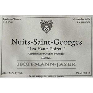 2018 Domaine Hoffmann-Jayer, Nuits-Saint-Georges, Les Hauts Poirets 6x150cl