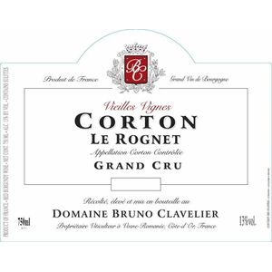 2015 Domaine Bruno Clavelier, Corton Grand Cru, Le Rognet et Corton Vieilles Vignes 6x75cl