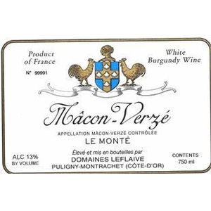 2018 Domaines Leflaive, Macon, Le Monte 6x150cl