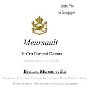 2020 Domaine Bernard Moreau, Meursault Premier Cru, Porusot 6x75cl