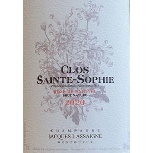 2020 Jacques Lassaigne, Clos Sainte-Sophie Rose de Saignee Brut Nature, Champagne 6x75cl