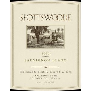 2022 Spottswoode, Sauvignon Blanc, North Coast 12x75cl