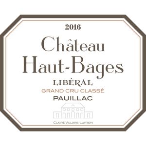 2016 Chateau Haut-Bages Liberal 5eme Cru Classe, Pauillac 3x75cl