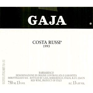 1993 Gaja, Barbaresco, Costa Russi 6x75cl
