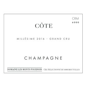 2016 Domaine Les Monts Fournois, Cote Grand Cru, Cramant 6x75cl