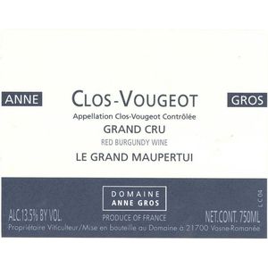 2018 Domaine Anne Gros, Clos de Vougeot Grand Cru, Le Grand Maupertui 6x75cl