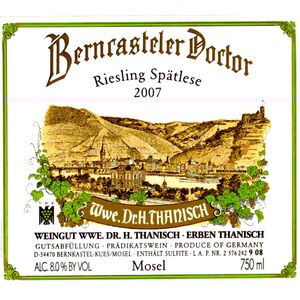 2008 Dr. H. Thanisch, Berncasteler Doctor Riesling Spatlese Auktion, Mosel 6x75cl