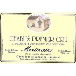 2017 Domaine Jean Dauvissat, Chablis Premier Cru, Montmains 6x75cl