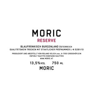 2020 Moric, Blaufrankisch Reserve, Burgenland 6x75cl