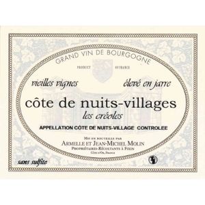 2020 Armelle et Jean-Michel Molin, Cote de Nuits-Villages, Les Creoles Vieilles Vignes 6x75cl