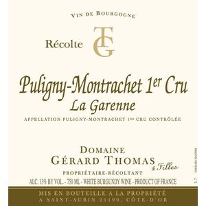 2021 Domaine Gerard Thomas, Puligny-Montrachet Premier Cru, La Garenne 6x75cl