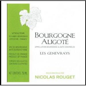 2008 Nicolas Rouget, Bourgogne Aligote, Genevrays 12x75cl
