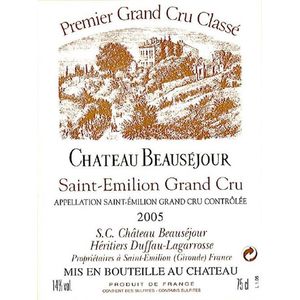 2005 Chateau Beausejour (Duffau-Lagarrosse) Premier Grand Cru Classe B, Saint-Emilion Grand Cru 6x75cl