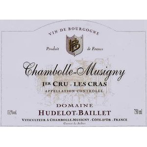 2017 Domaine Hudelot-Baillet, Chambolle-Musigny Premier Cru, Les Cras 6x75cl