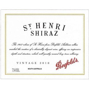 2010 Penfolds, St. Henri Shiraz, South Australia 6x75cl