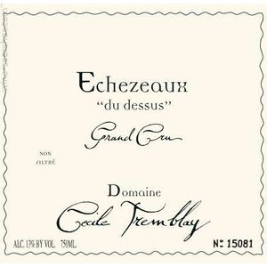 2016 Domaine Cecile Tremblay, Echezeaux Grand Cru, Echezeaux du Dessus 12x75cl