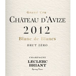 2013 Leclerc Briant, Chateau d'Avize Blanc de Blancs Brut Zero Grand Cru, Avize 3x75cl