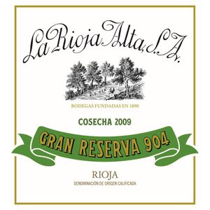 2009 La Rioja Alta, 904 Gran Reserva, Rioja 6x75cl