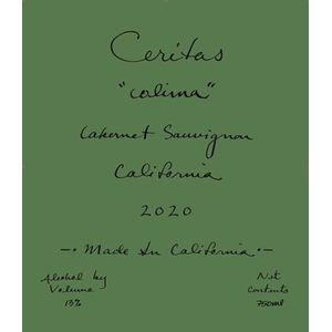 2020 Ceritas, Colima Cabernet Sauvignon, California 6x75cl