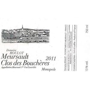 2011 Domaine Roulot, Meursault Premier Cru, Clos des Boucheres 1x75cl