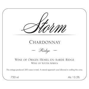 2020 Storm, Ridge Chardonnay, Hemel-en-Aarde Ridge 6x75cl