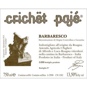 2016 Roagna, Barbaresco, Paje Crichet 1x500cl