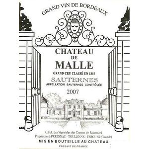 2007 Chateau de Malle 2eme Cru Classe, Sauternes 12x75cl