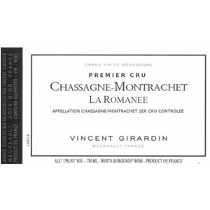 2020 Vincent Girardin, Chassagne-Montrachet Premier Cru, La Romanee 6x75cl