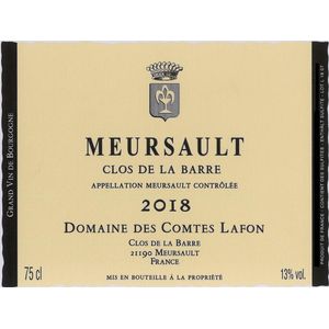 2018 Domaine des Comtes Lafon, Meursault, Clos de la Barre 12x75cl