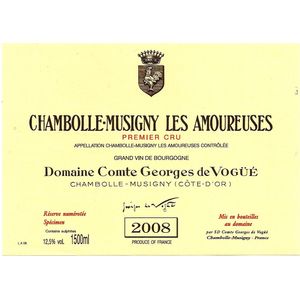 2008 Domaine Comte Georges de Vogue, Chambolle-Musigny Premier Cru, Les Amoureuses 3x75cl