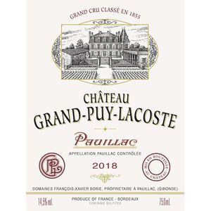 2018 Chateau Grand-Puy-Lacoste 5eme Cru Classe, Pauillac 6x150cl