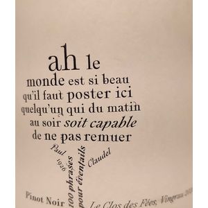 2020 Domaine du Clos des Fees, 100 phrases pour eventail, Cotes du Roussillon 1x75cl