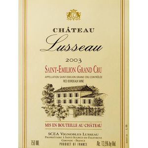 2003 Chateau Lusseau, Saint-Emilion 12x75cl