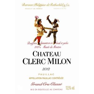 2012 Chateau Clerc Milon 5eme Cru Classe, Pauillac 6x75cl