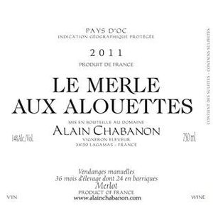 2018 Alain Chabanon, Le Merle aux Alouettes, Pays d'Oc 12x75cl